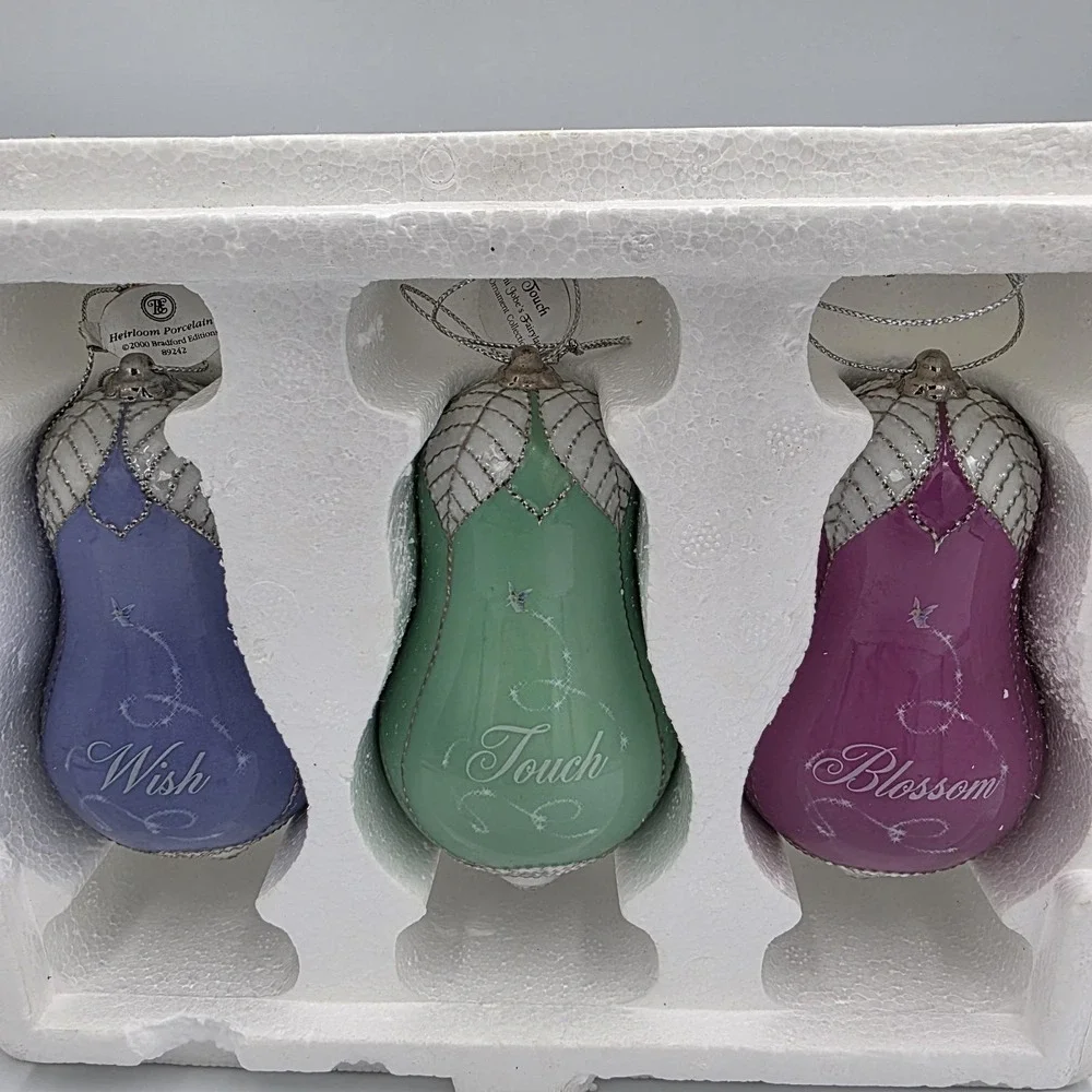 VTG 3 Bradford‎ Edition 2000 Mimi Jobe's Fairyland Porcelain Ornaments 89240